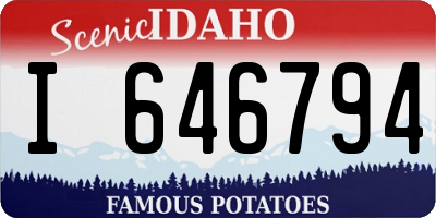 ID license plate I646794