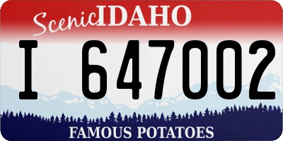 ID license plate I647002