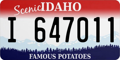 ID license plate I647011