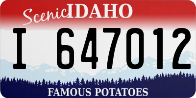 ID license plate I647012