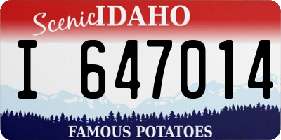 ID license plate I647014