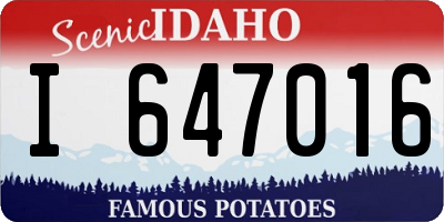 ID license plate I647016