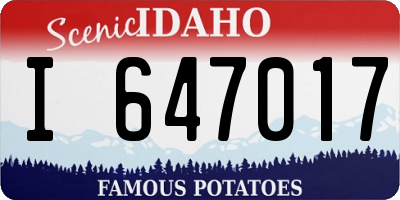 ID license plate I647017
