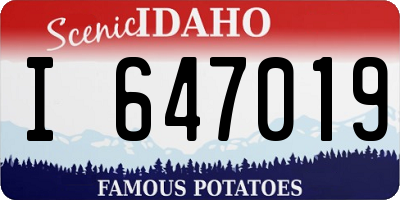 ID license plate I647019