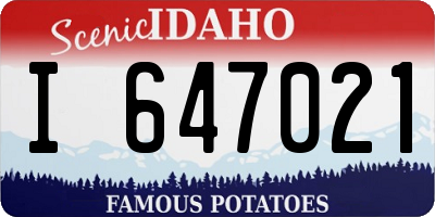 ID license plate I647021