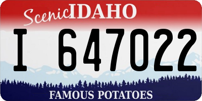ID license plate I647022