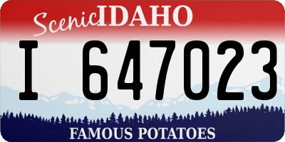 ID license plate I647023