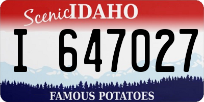 ID license plate I647027