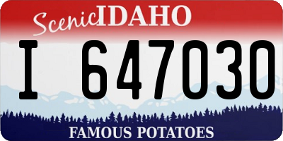 ID license plate I647030