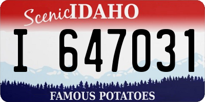 ID license plate I647031