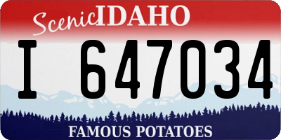 ID license plate I647034