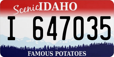 ID license plate I647035