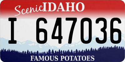 ID license plate I647036