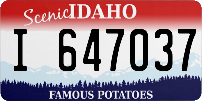 ID license plate I647037