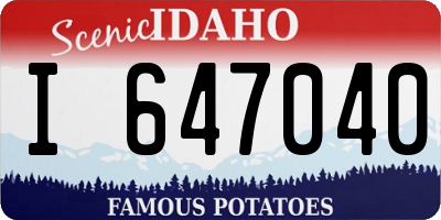 ID license plate I647040
