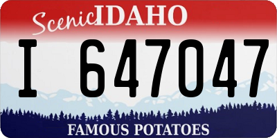 ID license plate I647047