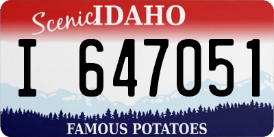 ID license plate I647051