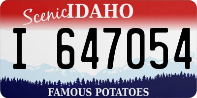 ID license plate I647054