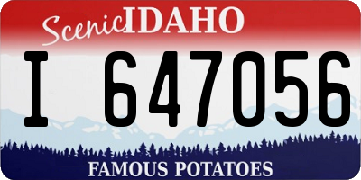 ID license plate I647056