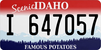 ID license plate I647057