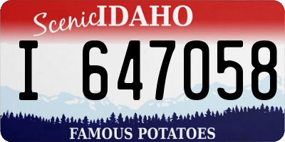 ID license plate I647058