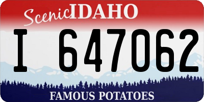 ID license plate I647062