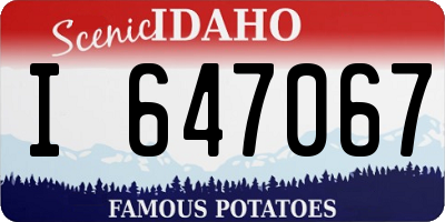 ID license plate I647067
