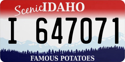 ID license plate I647071