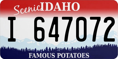 ID license plate I647072
