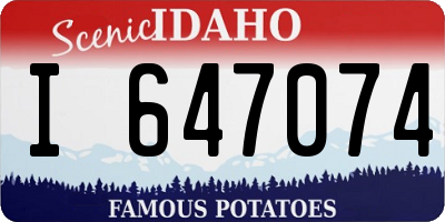 ID license plate I647074