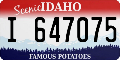 ID license plate I647075