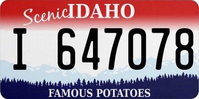 ID license plate I647078
