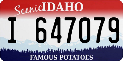 ID license plate I647079