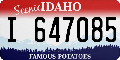 ID license plate I647085