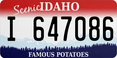 ID license plate I647086