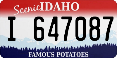 ID license plate I647087