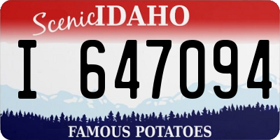 ID license plate I647094
