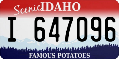 ID license plate I647096