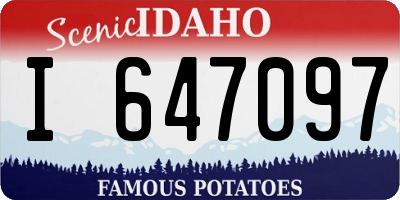 ID license plate I647097