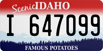 ID license plate I647099