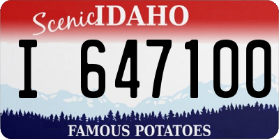 ID license plate I647100