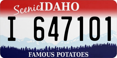 ID license plate I647101