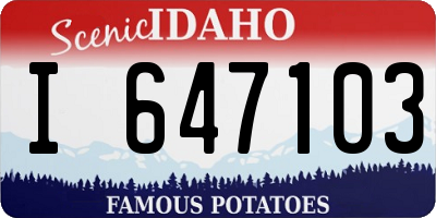 ID license plate I647103