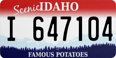 ID license plate I647104