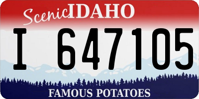 ID license plate I647105