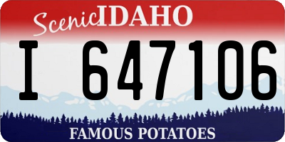 ID license plate I647106