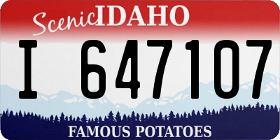 ID license plate I647107