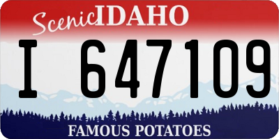 ID license plate I647109