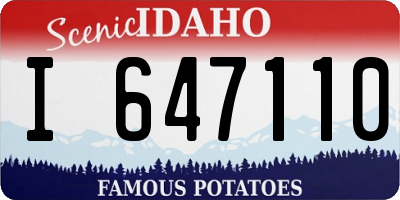 ID license plate I647110