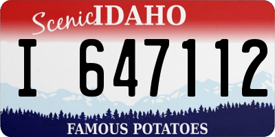ID license plate I647112